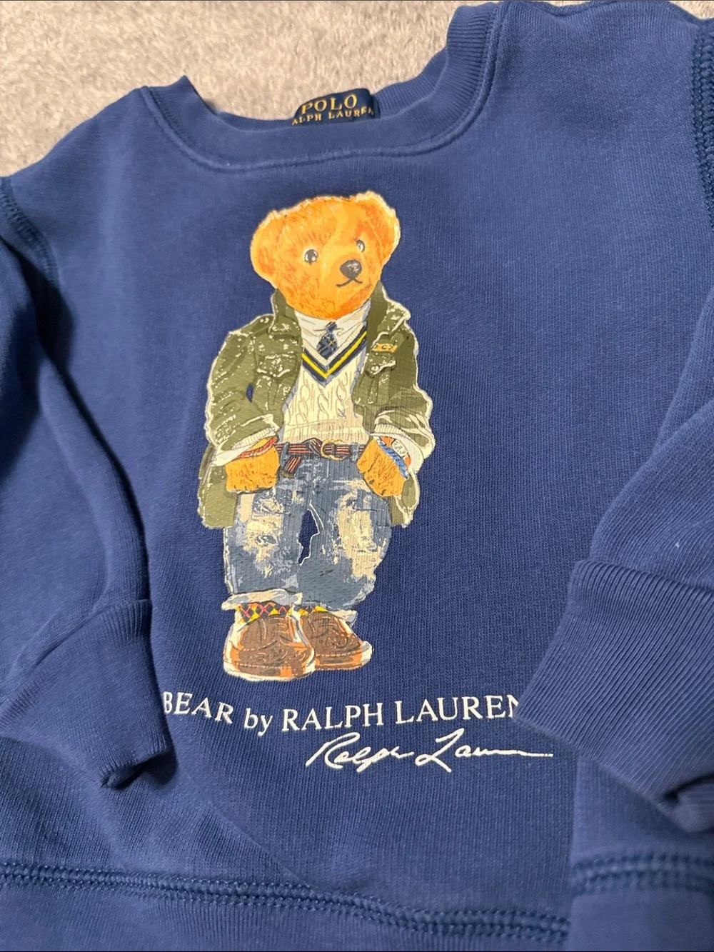 Ralph Lauren Navy Blue Polo Bear Sweatshirt
